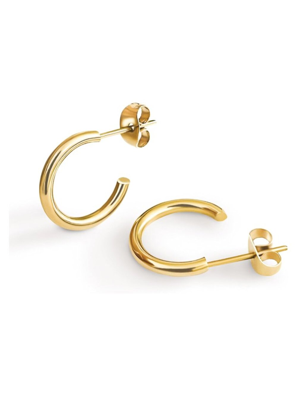 15mm 18k Gold Plated Stainless Steel Small Hoop Earrings Women